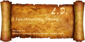 Lieszkovszky Dénes névjegykártya