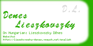 denes lieszkovszky business card